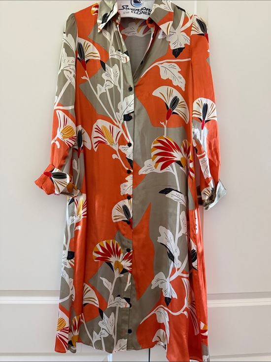 Anthropologie Dresses & Skirts - Anthropologie Orange and Taupe Floral Button-Front Midi Dress by CoreyLynnCalter